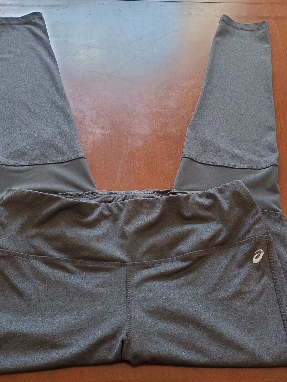 Asics Charcoal Gray Athletic Leggings Size L